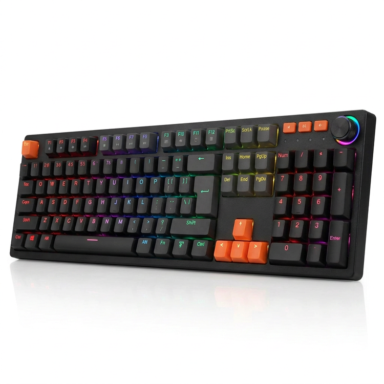 Teclado RGB con perilla nuevo